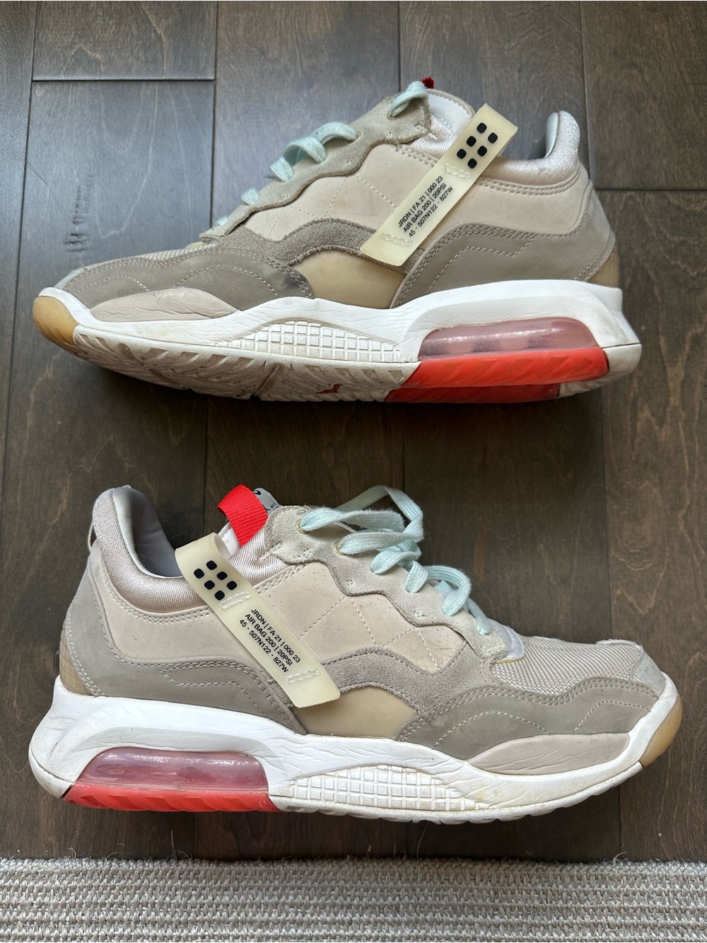 Jordan MA2 Future Beginnings Men's Beige and Red Accent Low-Top Sneakers